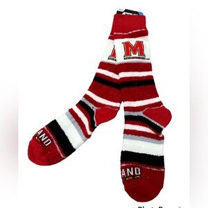 NWT University of Maryland Terrapins Fuzzy Socks, One Size